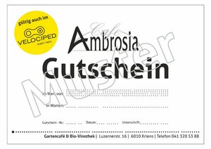Ambrosia Gutschein nach Wunsch